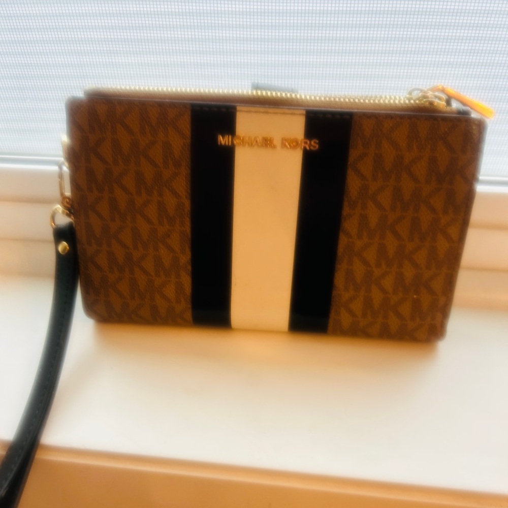 Michael Kors Gold and Black Zipper Detail
